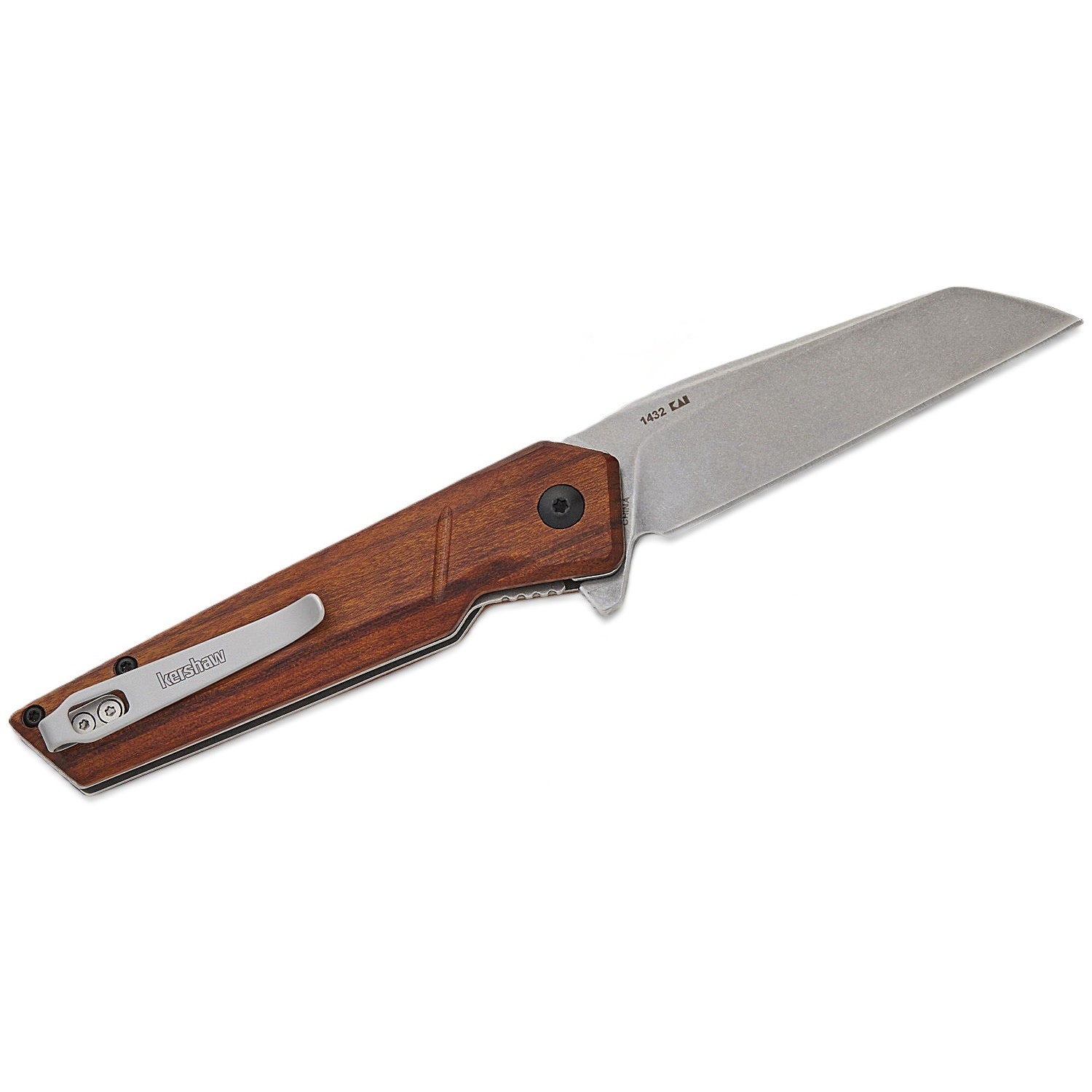 Kershaw ~ 1432 Avert Liner Lock Assisted Flipper ~ 3.25" Stonewash Reverse Tanto