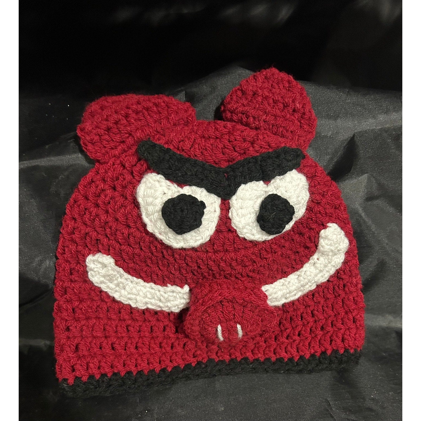 Arkansas Razorback ~ Crocheted "Toboggan" Hats ~ Adult Pair (2)