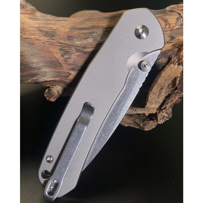 CJRB ~ Pyrite AR-RPM9 Steel Blade Titanium Handle Folding Knives ~ J1925T
