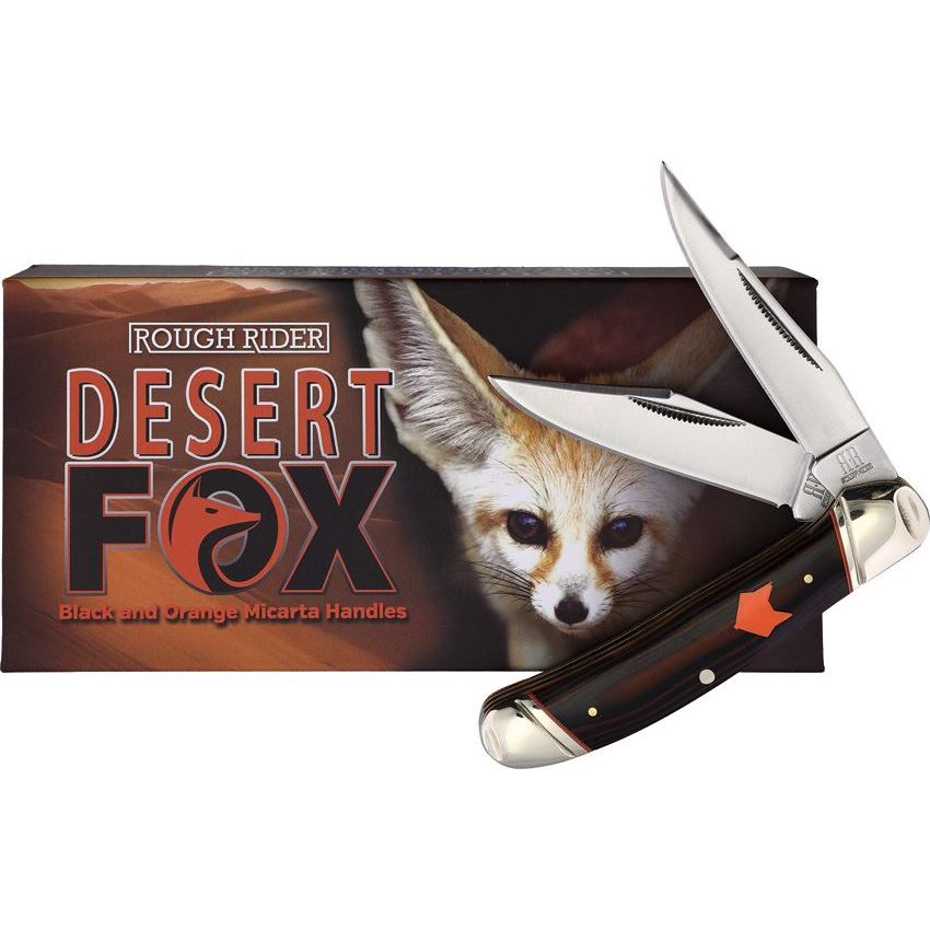 Rough Rider ~ Desert Fox Copperhead Satin ~ Black/Orange Handles ~ RR2304
