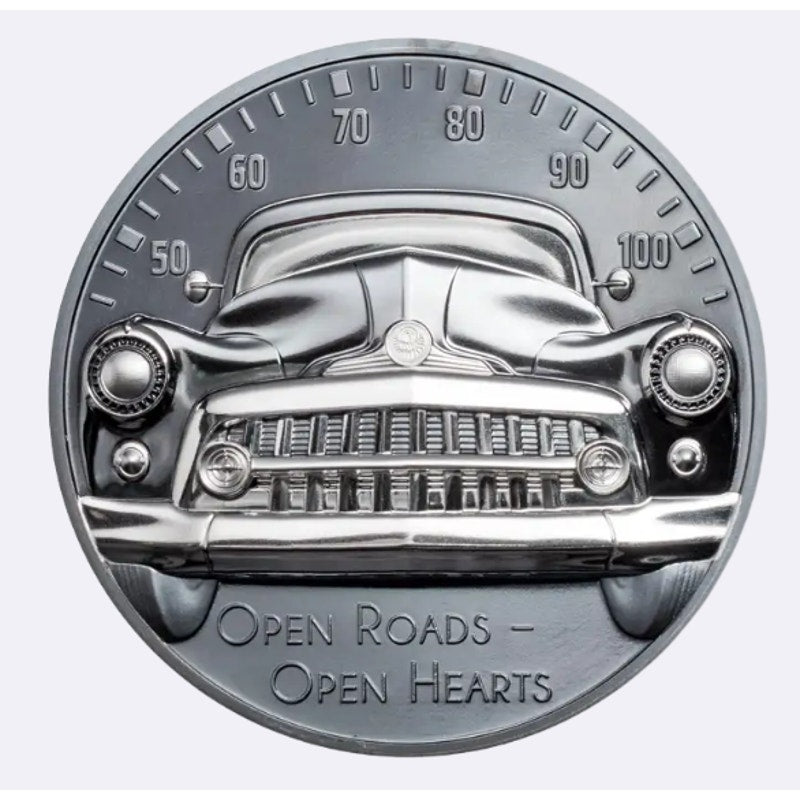 2021 Cook Islands $10 2-oz Silver Classic Car Ultra High Relief Black Proof