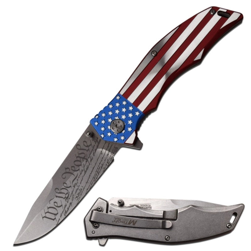 MTECH USA ~ 'We The People' ~ 8.75" Folding Knife ~ All Stainless
