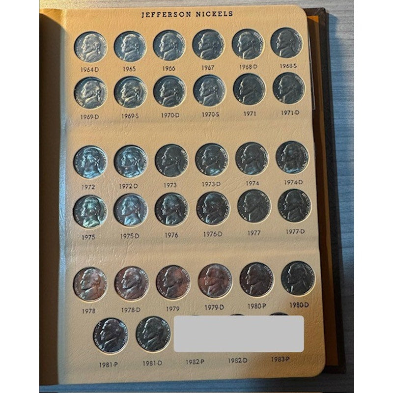 Jefferson Nickels Album (1938-2016) - 85% Complete - 149/175 Nickels in set