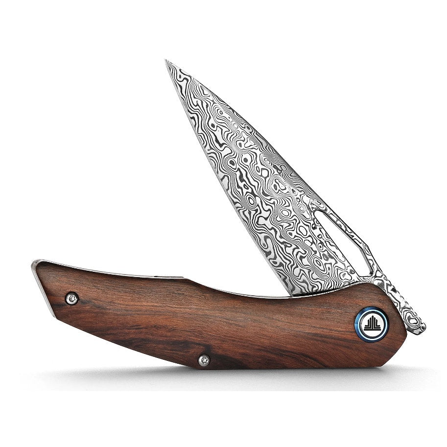 Trivisa ~ Taurus-01i ~ 3.62'' 110 Layer Damascus ~ Front Flipper Ironwood Handle