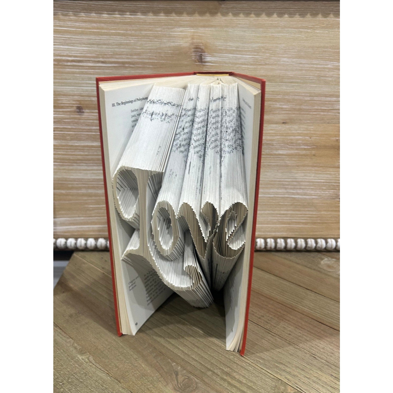 Handcrafted Upcycled ~ Folded Book Art ~ Love
