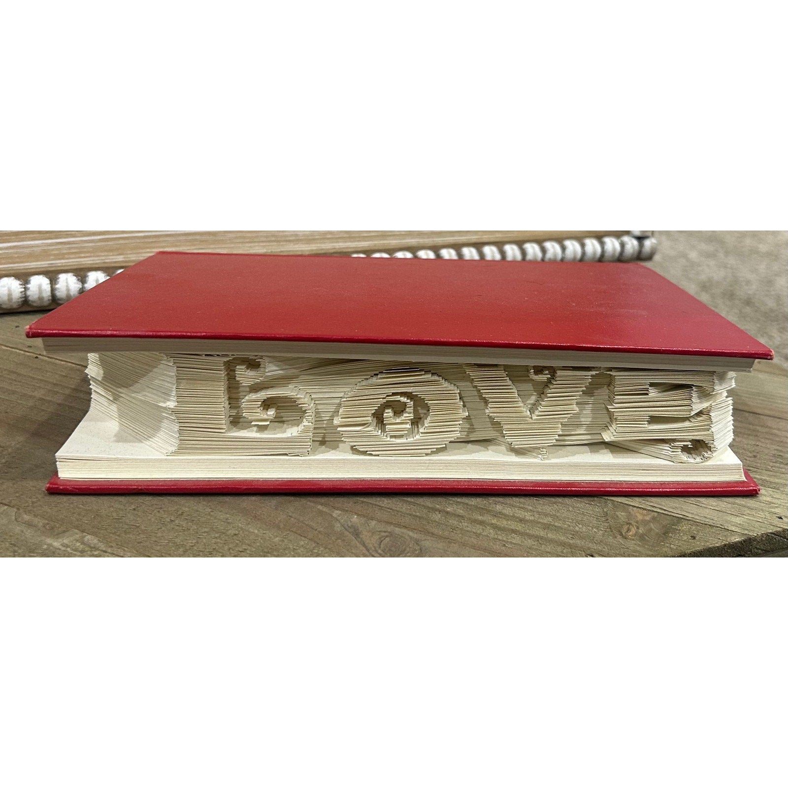 Handcrafted Upcycled ~ Folded Book Art ~ Love