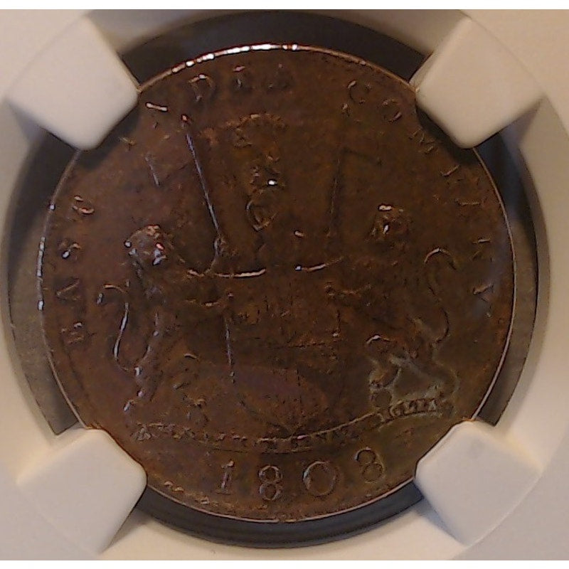 1808 ~ India 10CASH ~ Madras Presidency Admiral Gardner Shipwreck ~ NGC Genuine