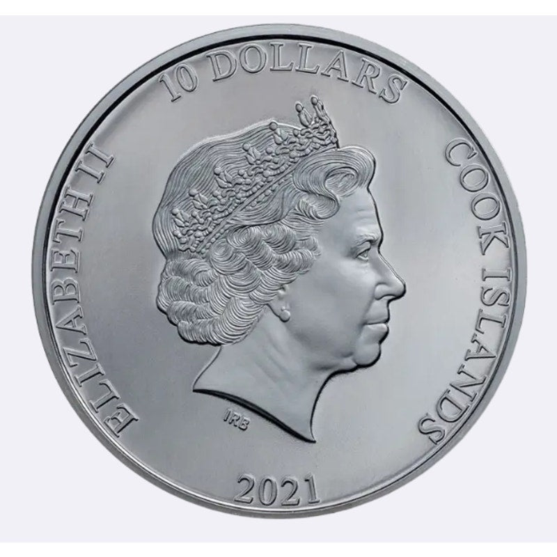 2021 Cook Islands $10 2-oz Silver Classic Car Ultra High Relief Black Proof