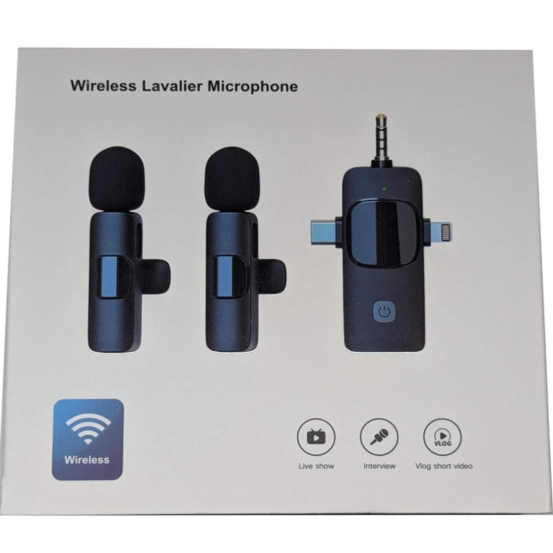 Wireless Lavalier Microphones for iPhone iPad, USB-C Microphone
