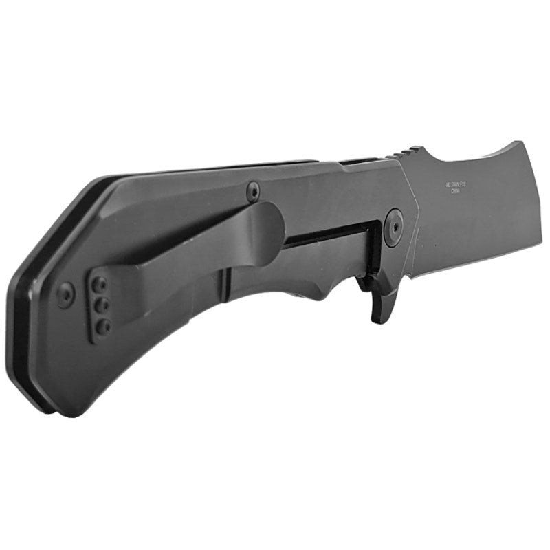 6.75" Over-Sized Stainless Steel Folding Pocket Knife - Black