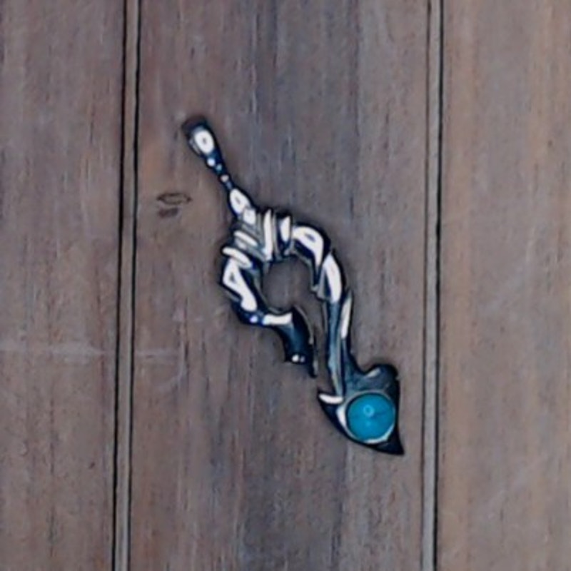 Stainless Turquoise Pendant ~ Approx 2' x 1' x .25