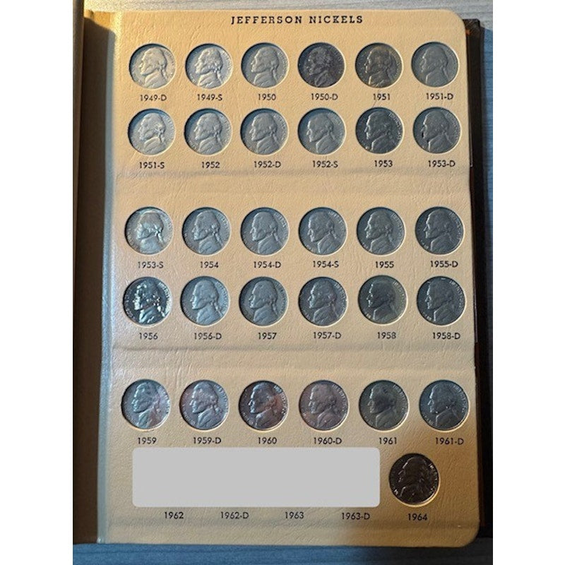 Jefferson Nickels Album (1938-2016) - 85% Complete - 149/175 Nickels in set