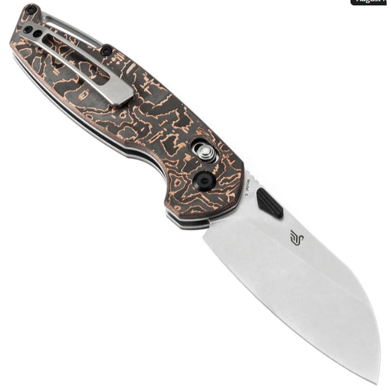 Kansept ~ Model 6 Crossbar Lock Knife ~ Copper Carbon Fiber Handle ~ K1022V2