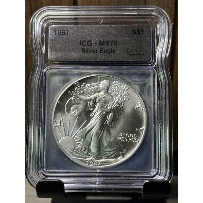 1987 ~ $1 Silver Eagle ~ ICG MS70