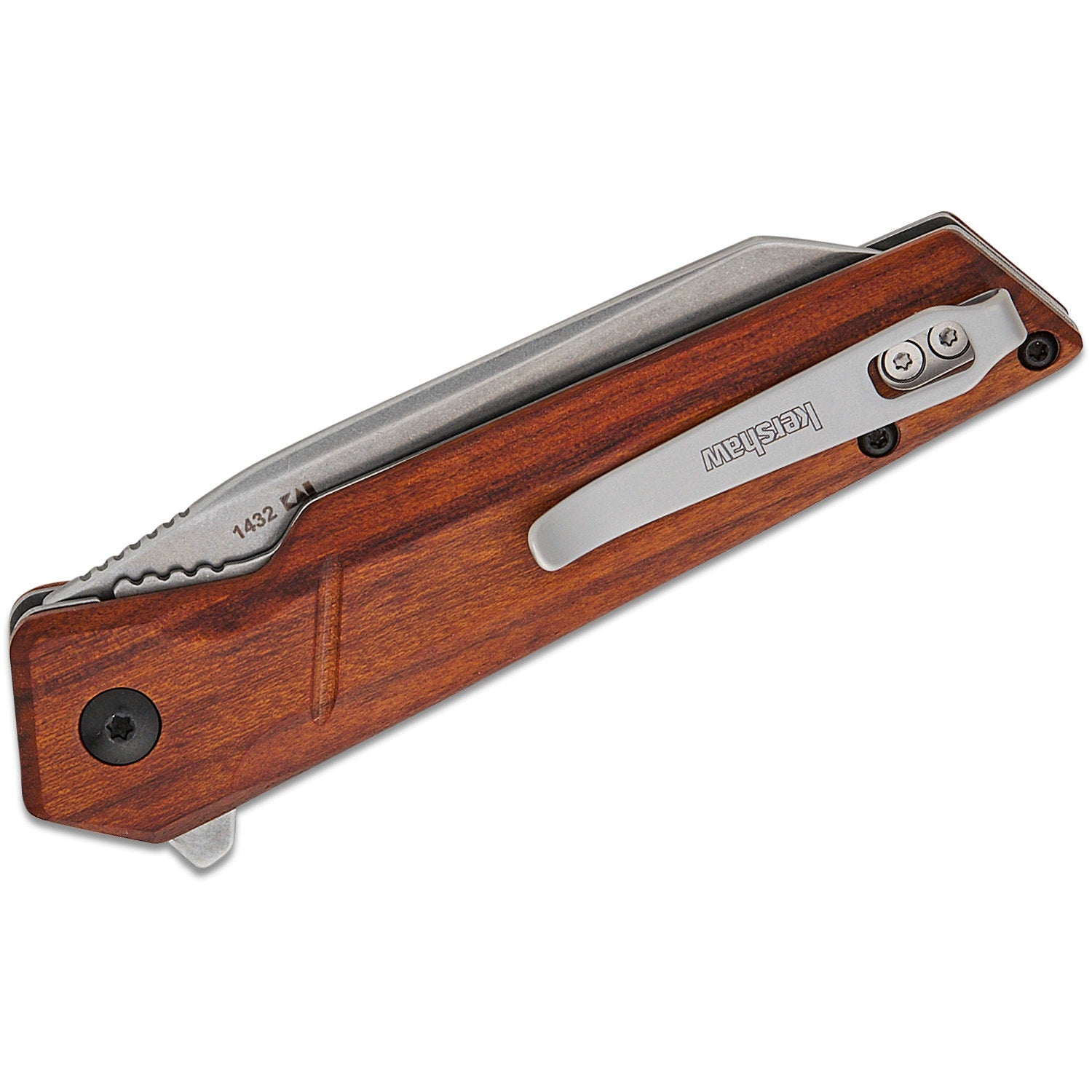 Kershaw ~ 1432 Avert Liner Lock Assisted Flipper ~ 3.25" Stonewash Reverse Tanto