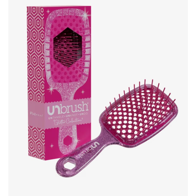 UNbrush ~ Detangler Hair Brush ~ Glitter Collection ~ Glitter Rose Quartz Pink