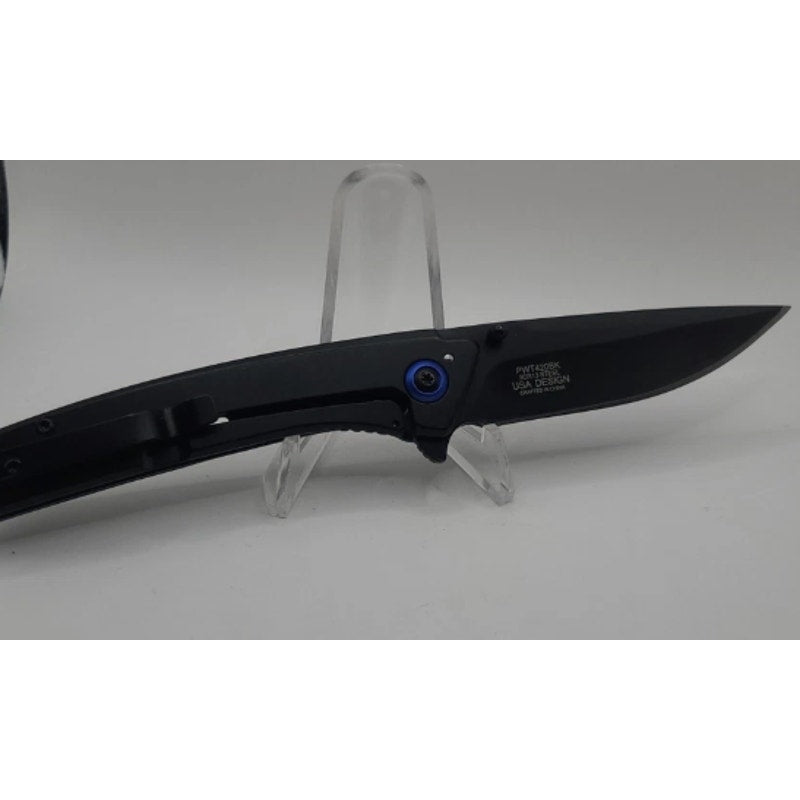 Wartech ~ Black & Blue Pocket Knife ~ PWT420BK