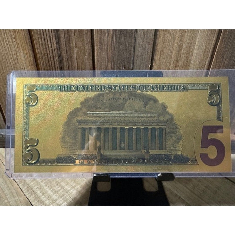 24K Gold Foil Note Collection ~ 2-$100.00, 1-$20.00, 1-$5.00, & 1-$1.00