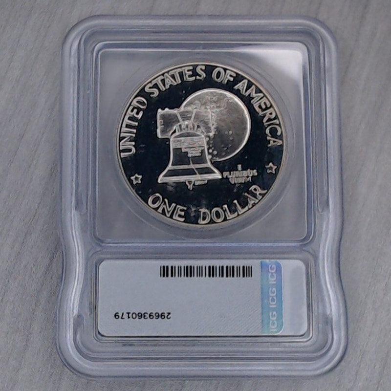 1976-S ~ Eisenhower ( Ike ) Dollar ~ RARE!!! ~ Black Label ~ ICG PR70 DCAM ~ T2