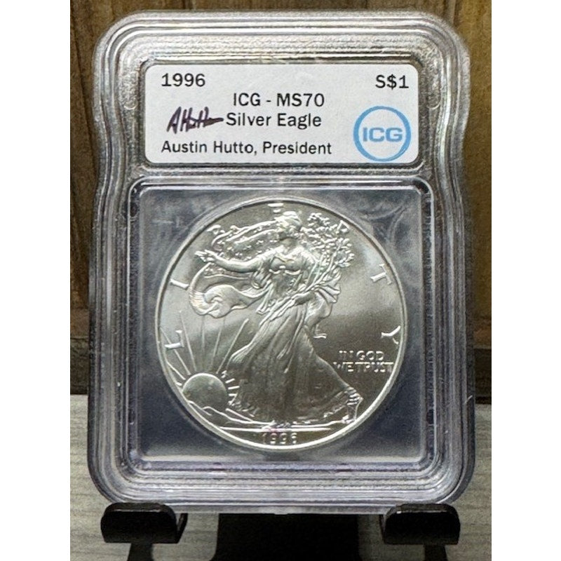 1996 ~ $1 Silver Eagle ~ ICG MS70