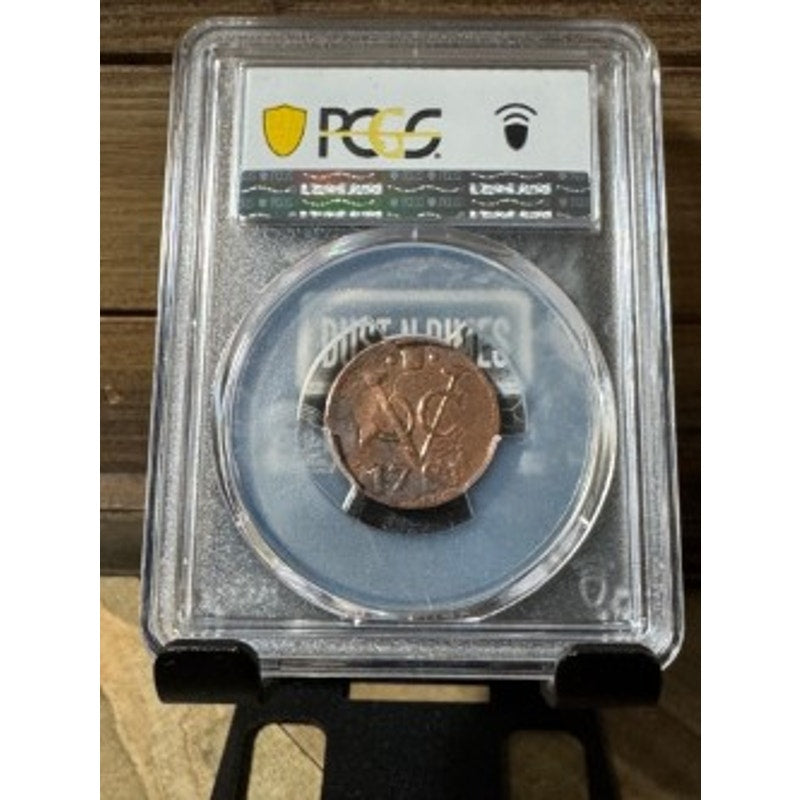 The First New York Penny ~ VOC N.E. Indies Duit ~ PCGS GENUINE