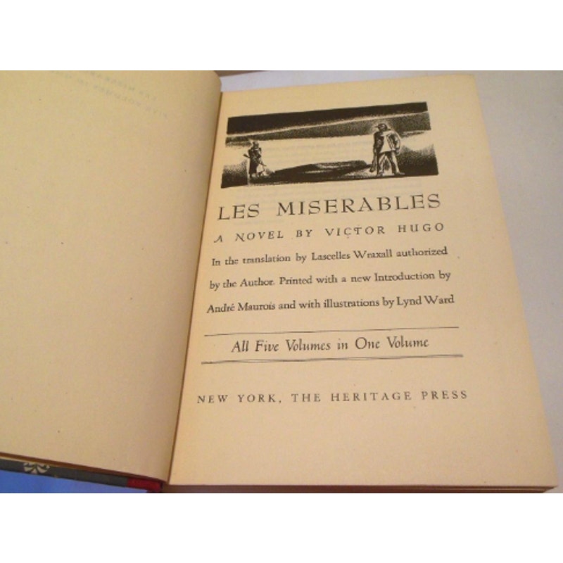 Les Miserables Victor Hugo Heritage~Five Volumes in ONE Book~Lynd Ward Illustrat