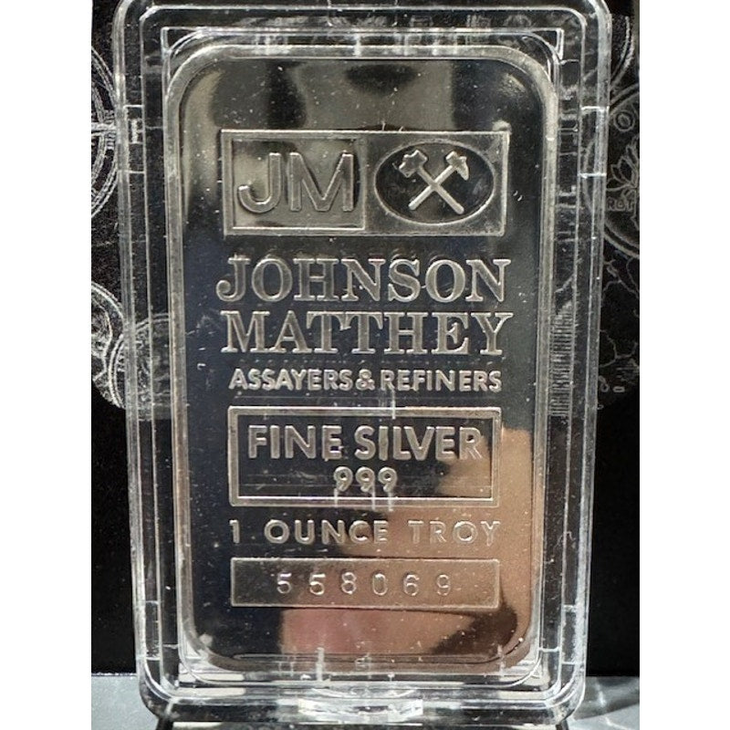 1 Troy oz .999 Fine Silver Johnson Matthey Bar