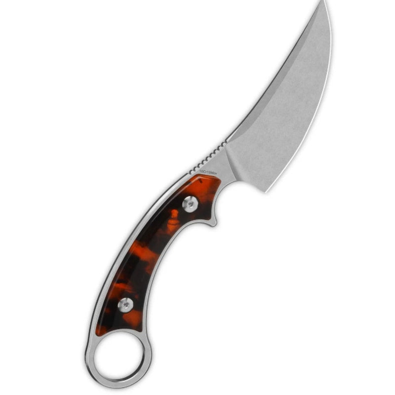 QSP Viper Fixed Blade Knife Tortoise Resin Handle