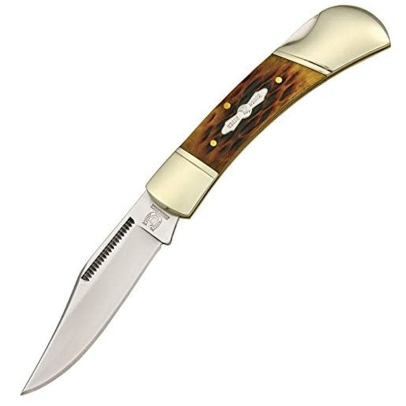 Rough Ryder Amber Jigged Bone Lockback Folding Blade