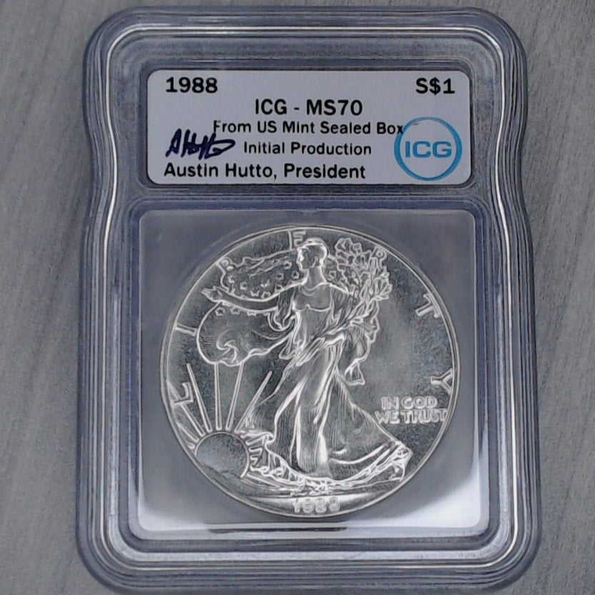 1988 Eagle ~ S$1 ~ ICG MS70 ~ Initial Production From US Mint Sealed Box