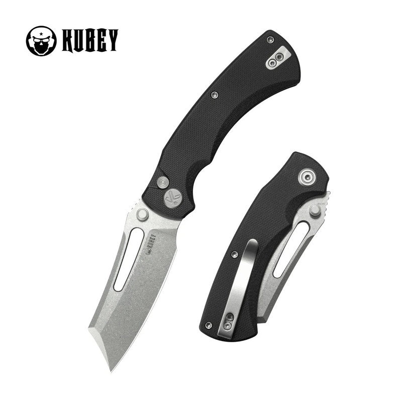 Kubey ~ Dheo ~ Folding Knife Black G10 ~ 14C28N Beadblast Finish ~ KU378A8N
