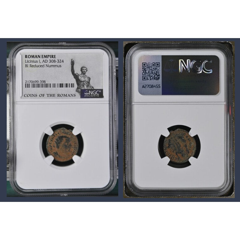 Licinius I, AD 308-324 ROMAN EMPIRE BI Reduced Nummus ~ NGC Ancients