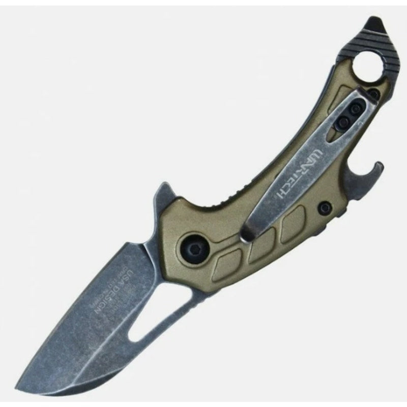 WarTech ~ Spring-Assist 2" Wharncliffe Blade ~ Bottle Opener ~ EDC Desert Tan