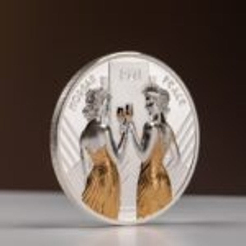 2021 Cook Islands Morgan and Peace 1 oz Silver Gilded Proof Coin ~ Limited Mint