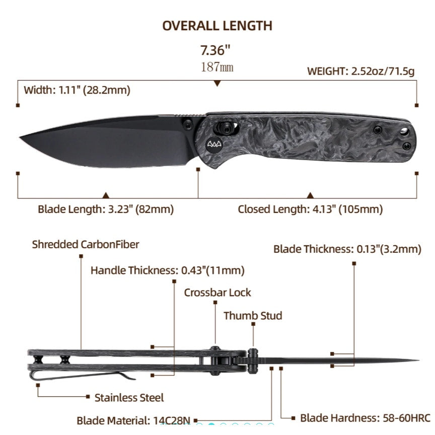 WIXCO ~ Drax ~ Grey Shredded Carbon Fiber/Black 14c28n ~ WX10BNV