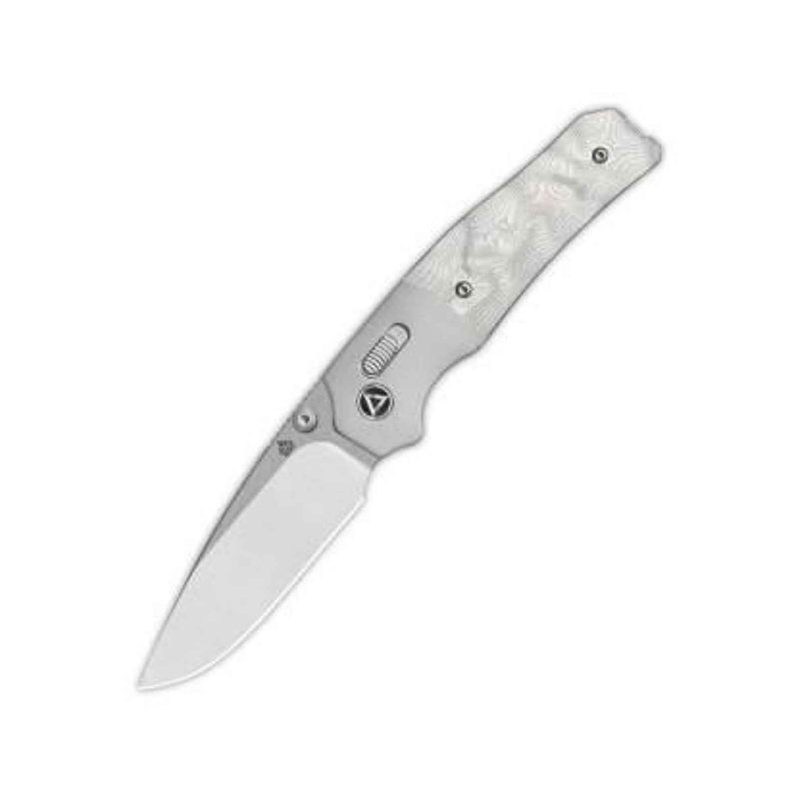 QSP Knife QSP Vault Stonewash Alum Bolsters G10 with Aluminum Foil Stainless Steel
