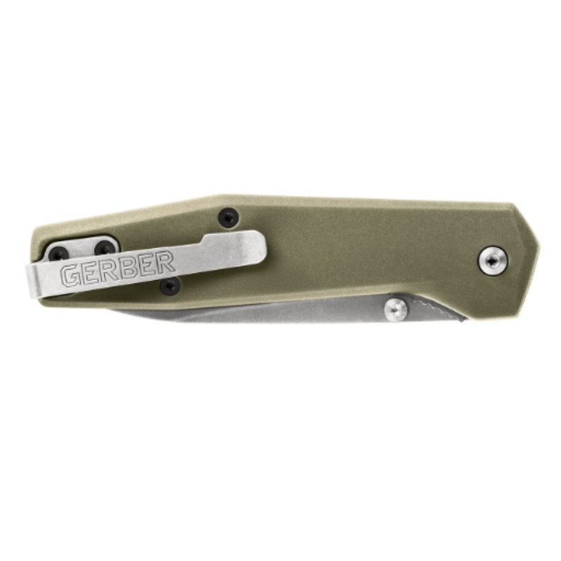 Gerber ~ Fuse ~ 7cr Stainless Steel ~ Glass Filled Nylon Flat Sage Grip