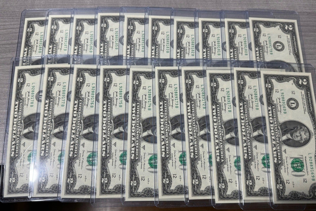 Sequential Uncirculated 2017 $2 Bills - 2017 series A - Qty 20