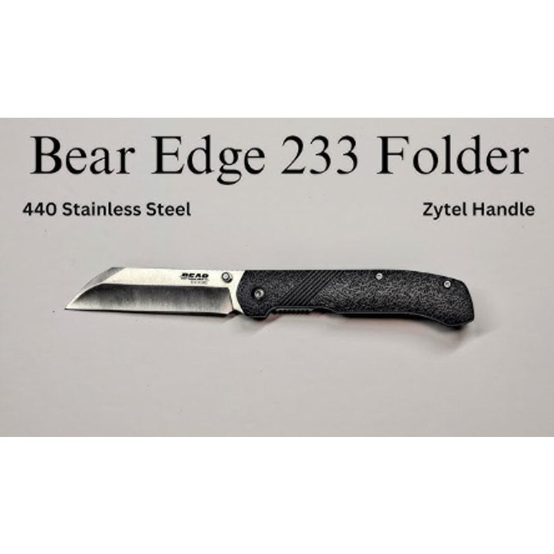 Bear Edge ~ 233 Folder ~ Zytel Handle ~ 440 Stainless Steel
