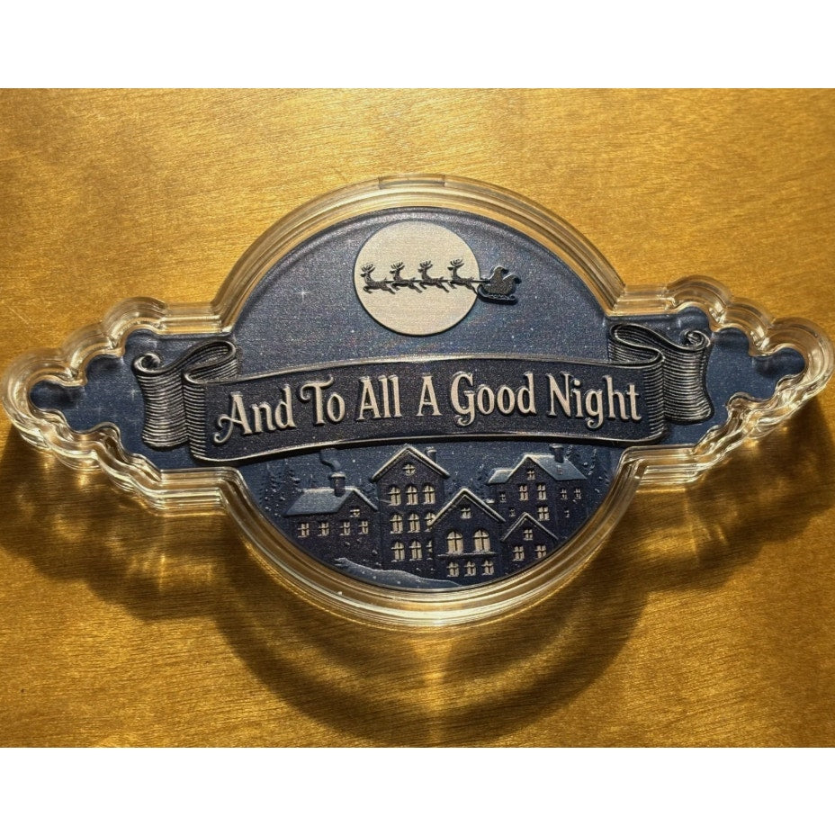 100g (~3.53oz) ~ .999 Copper Round ~ 'And To All A Good Night' ~ Christmas Theme