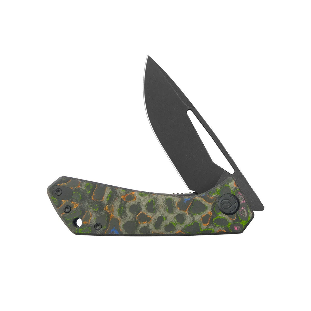 Kubey ~ Thalia ~ Camo Carbon Knife ~ M390 Blackwash Finish ~ KB331A
