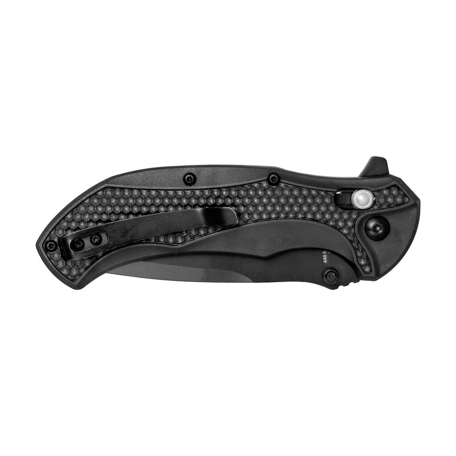 4.75" Hex Grip Spring Assist Folding Pocket Knife - Black