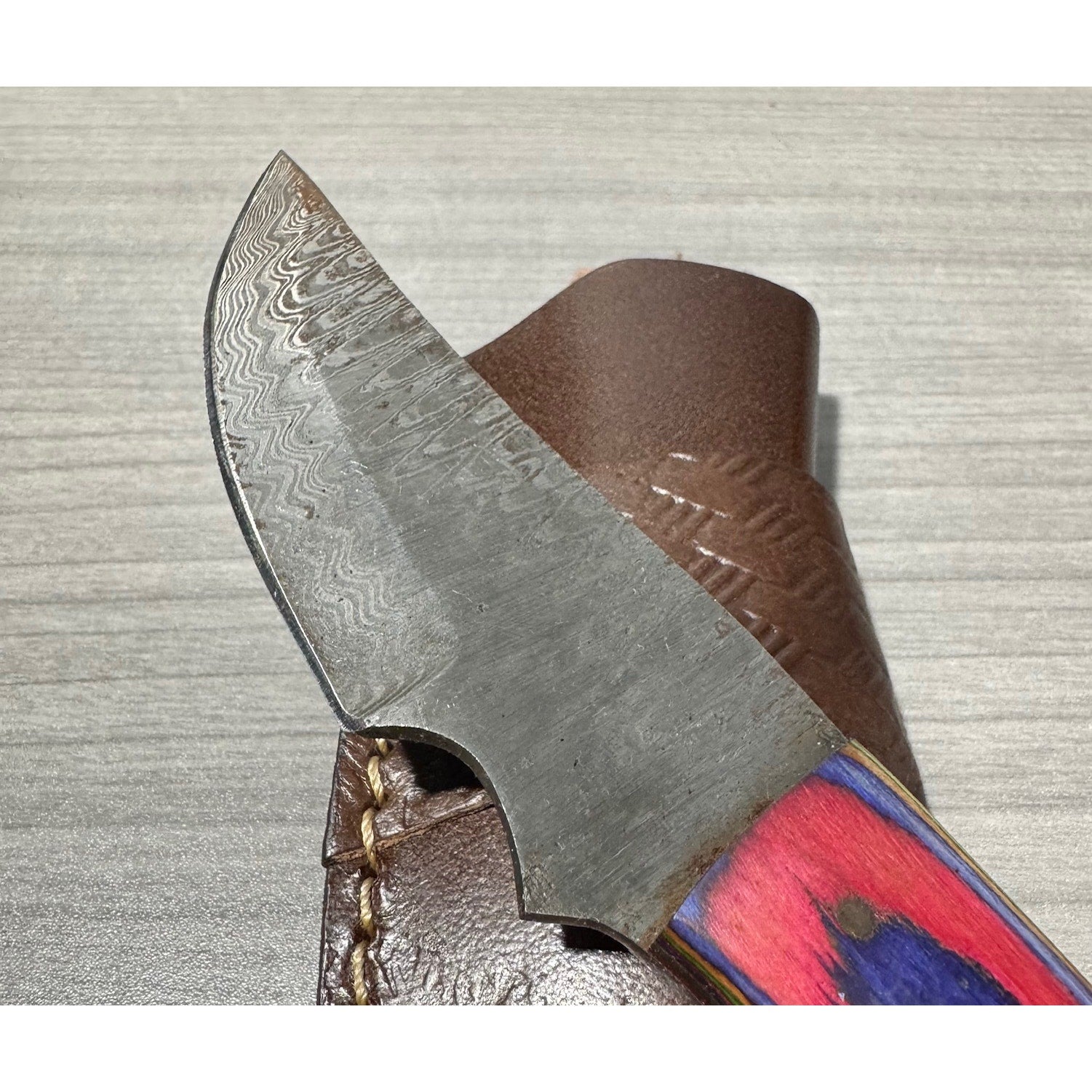 Handmade Damascus Steel Fixed Blade Skinner w/ Sheath
