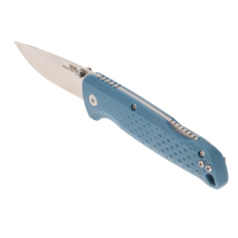 SOG ~ ADVENTURER LB - NORDIC BLUE + SATIN Lock Back CRYO 5CR15MOV