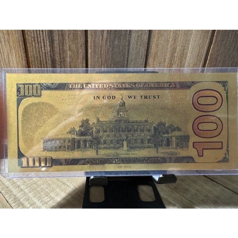 24K Gold Foil Note Collection ~ 2-$100.00, 1-$20.00, 1-$5.00, & 1-$1.00