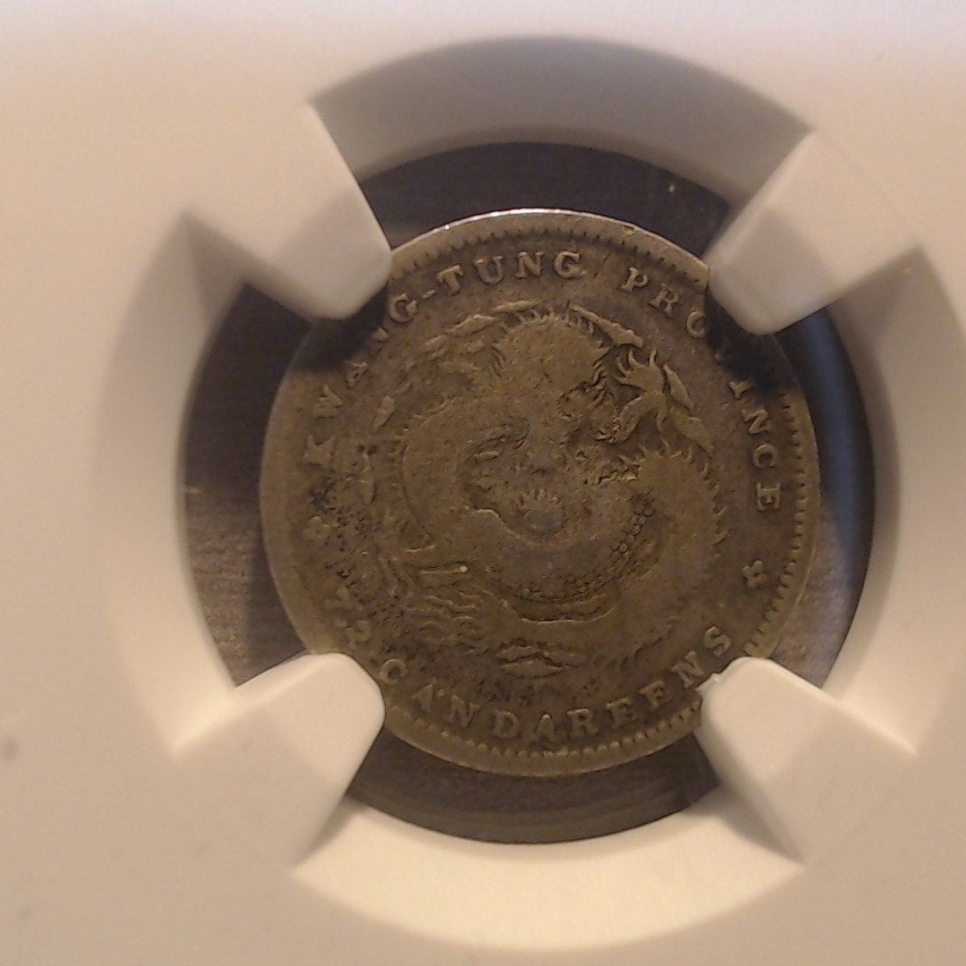 Qty 2 ~ (1890-1908) ~ CHINA KWANGTUNG L&M-136 10C ~ NGC GOOD/FINE CHOPMARKED