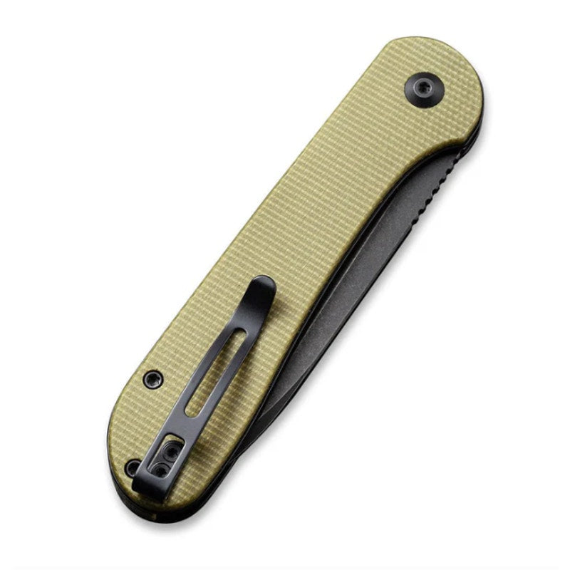 CIVIVI ~ Button Lock Elementum ~ Micarta Handle (3.47" 14C28N Blade) C2103B