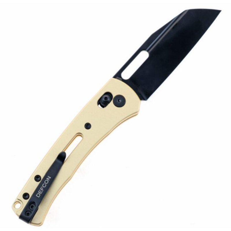 DEFCON 7.5″ Pivot Lock Aluminum Folding Knife- LIGHT GOLD