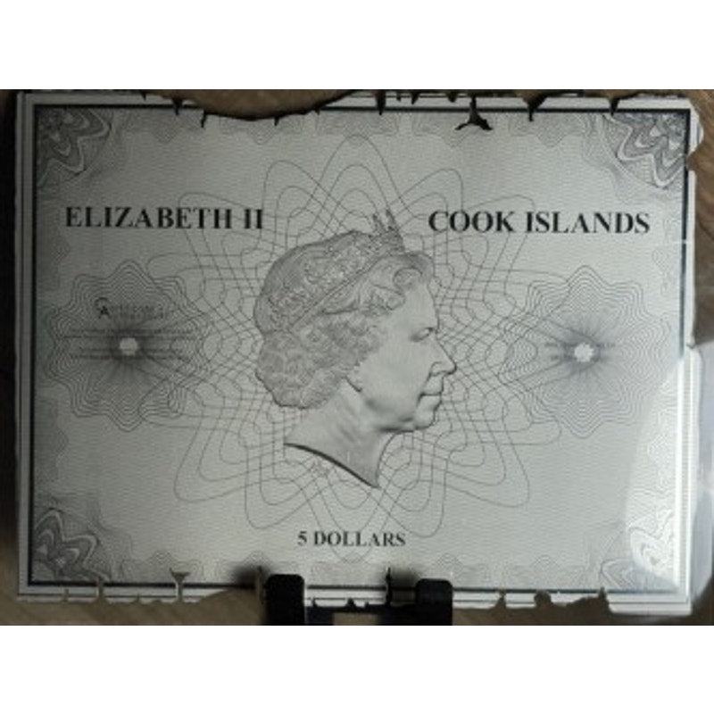 2018 ~ $5 Cook Islands Waldseemuller Historical Maps ~ 30g .999 Silver Note