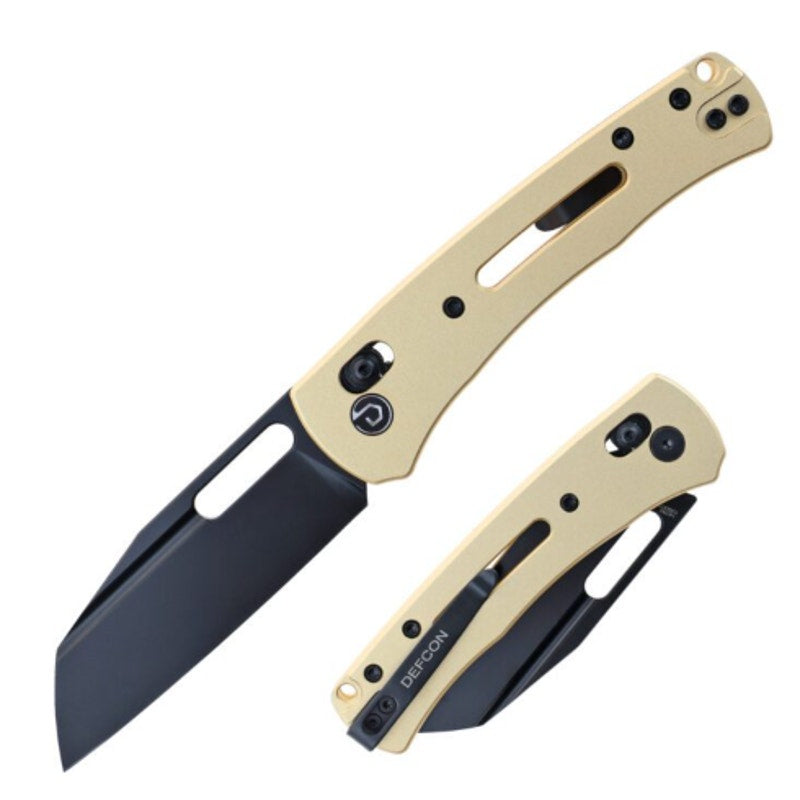 DEFCON 7.5″ Pivot Lock Aluminum Folding Knife- LIGHT GOLD